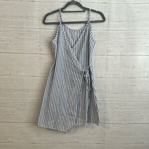 Stripped Wrap Around Sleeveless Dress | SIZE S